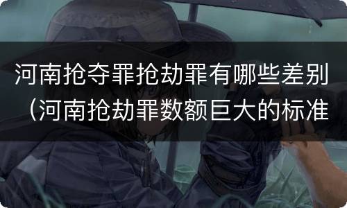 河南抢夺罪抢劫罪有哪些差别(河南抢劫罪数额巨大的标准)