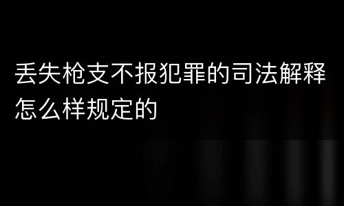 丢失枪支不报犯罪的司法解释怎么样规定的