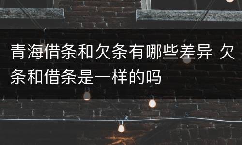 青海借条和欠条有哪些差异 欠条和借条是一样的吗