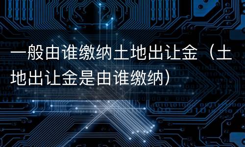 一般由谁缴纳土地出让金（土地出让金是由谁缴纳）