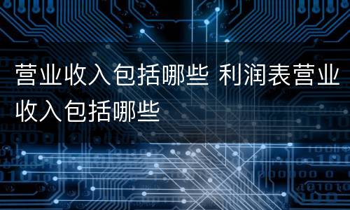 营业收入包括哪些 利润表营业收入包括哪些