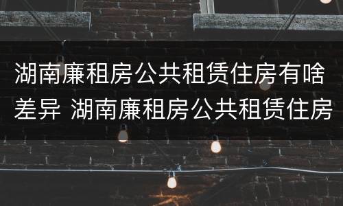 湖南廉租房公共租赁住房有啥差异 湖南廉租房公共租赁住房有啥差异吗