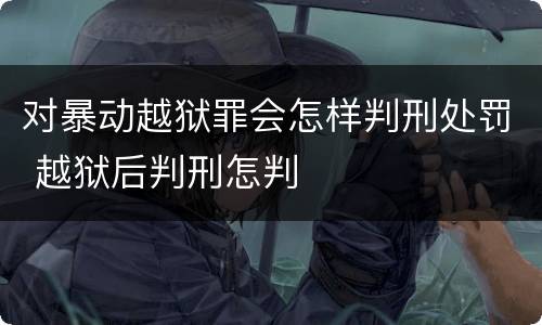 对暴动越狱罪会怎样判刑处罚 越狱后判刑怎判