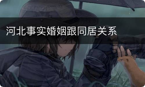河北事实婚姻跟同居关系