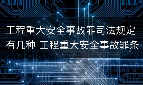 工程重大安全事故罪司法规定有几种 工程重大安全事故罪条款