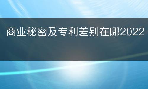 商业秘密及专利差别在哪2022