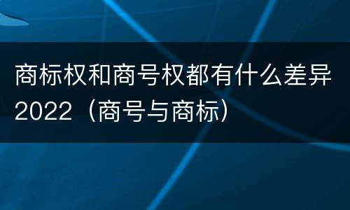 商标权和商号权都有什么差异2022（商号与商标）