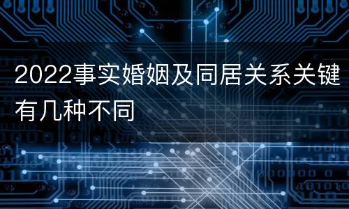 2022事实婚姻及同居关系关键有几种不同