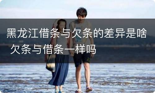 黑龙江借条与欠条的差异是啥 欠条与借条一样吗