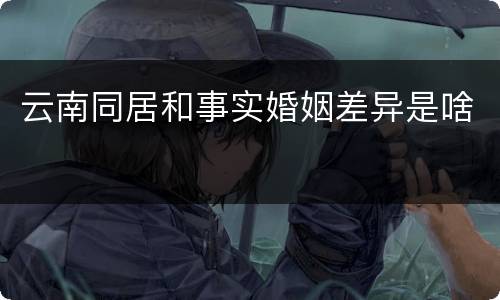 云南同居和事实婚姻差异是啥