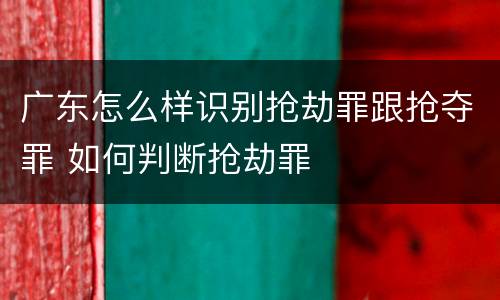 广东怎么样识别抢劫罪跟抢夺罪 如何判断抢劫罪