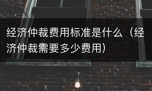经济仲裁费用标准是什么（经济仲裁需要多少费用）