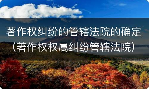 著作权纠纷的管辖法院的确定（著作权权属纠纷管辖法院）