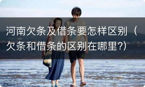 河南欠条及借条要怎样区别（欠条和借条的区别在哪里?）