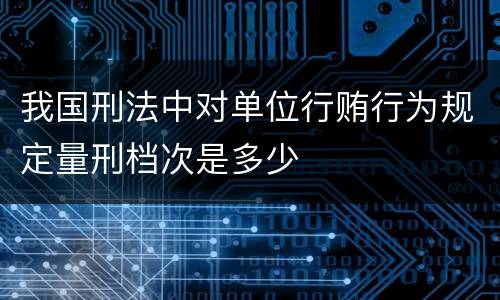 我国刑法中对单位行贿行为规定量刑档次是多少