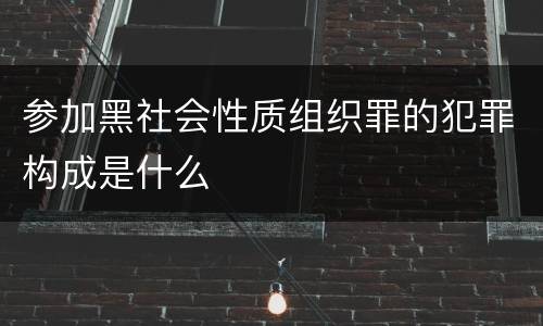 参加黑社会性质组织罪的犯罪构成是什么