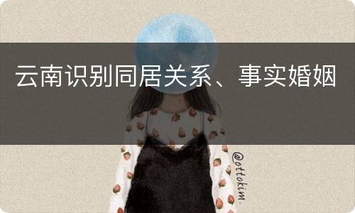 云南识别同居关系、事实婚姻