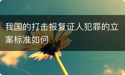 我国的打击报复证人犯罪的立案标准如何