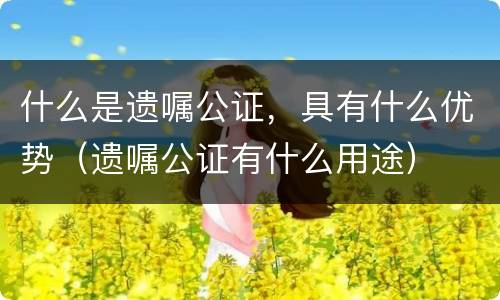 什么是遗嘱公证，具有什么优势（遗嘱公证有什么用途）