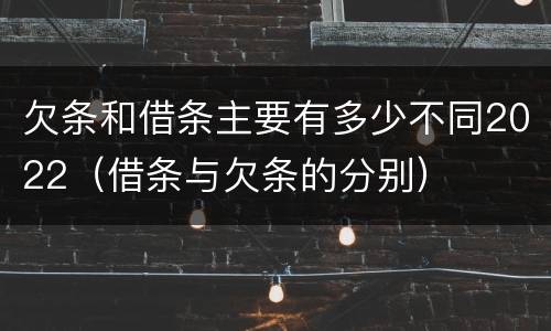 欠条和借条主要有多少不同2022（借条与欠条的分别）