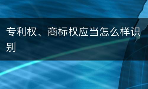 专利权、商标权应当怎么样识别