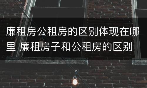 廉租房公租房的区别体现在哪里 廉租房子和公租房的区别