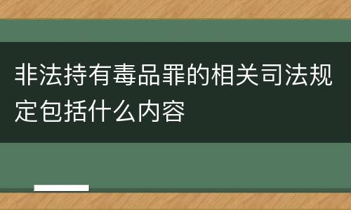 非法持有毒品罪的相关司法规定包括什么内容