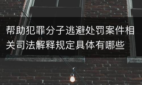 帮助犯罪分子逃避处罚案件相关司法解释规定具体有哪些