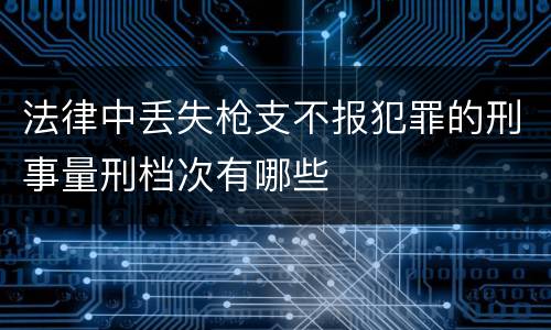 法律中丢失枪支不报犯罪的刑事量刑档次有哪些