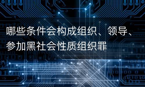 哪些条件会构成组织、领导、参加黑社会性质组织罪