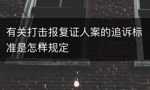 有关打击报复证人案的追诉标准是怎样规定