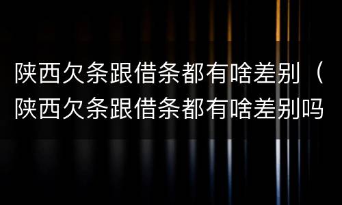 陕西欠条跟借条都有啥差别（陕西欠条跟借条都有啥差别吗）