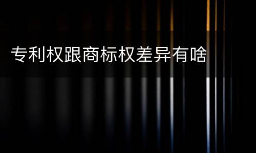 专利权跟商标权差异有啥
