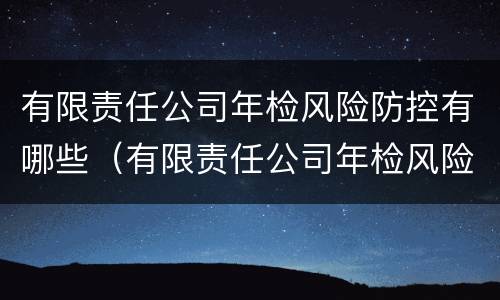 有限责任公司年检风险防控有哪些（有限责任公司年检风险防控有哪些要求）