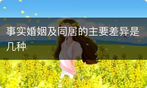 事实婚姻及同居的主要差异是几种