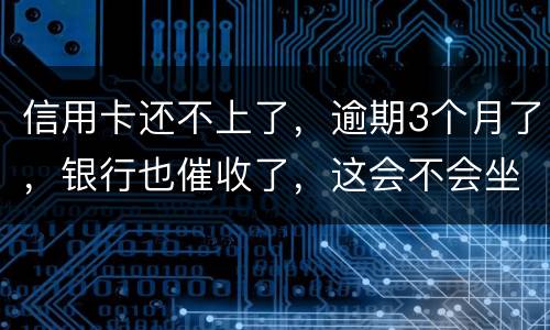 信用卡还不上了，逾期3个月了，银行也催收了，这会不会坐牢