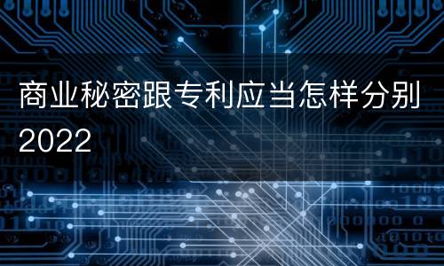 商业秘密跟专利应当怎样分别2022