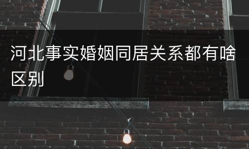 河北事实婚姻同居关系都有啥区别