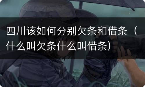 四川该如何分别欠条和借条（什么叫欠条什么叫借条）