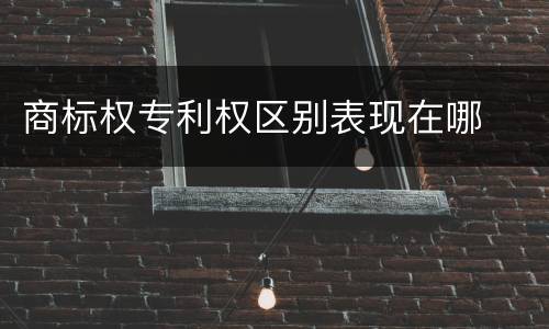 商标权专利权区别表现在哪