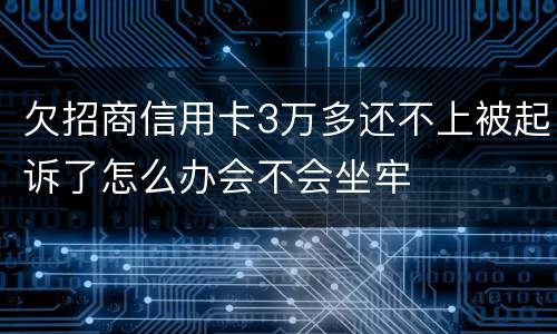 欠招商信用卡3万多还不上被起诉了怎么办会不会坐牢