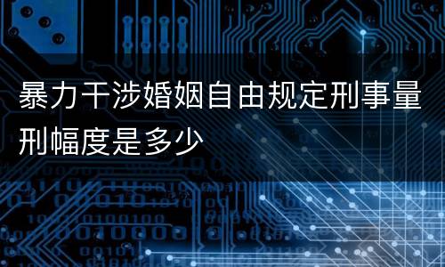 暴力干涉婚姻自由规定刑事量刑幅度是多少