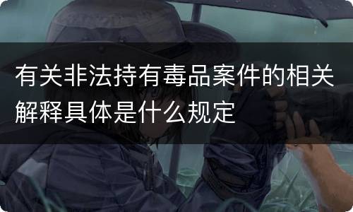 有关非法持有毒品案件的相关解释具体是什么规定