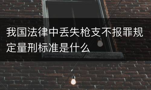 我国法律中丢失枪支不报罪规定量刑标准是什么