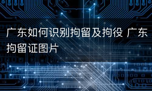 广东如何识别拘留及拘役 广东拘留证图片