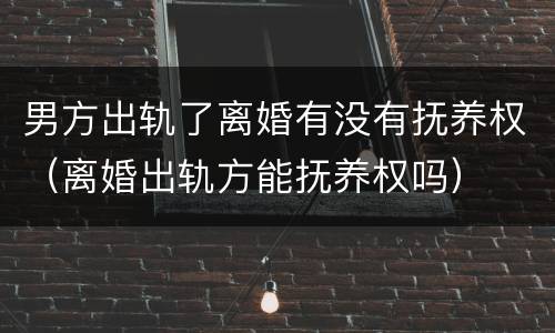 男方出轨了离婚有没有抚养权（离婚出轨方能抚养权吗）