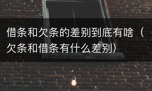 借条和欠条的差别到底有啥（欠条和借条有什么差别）
