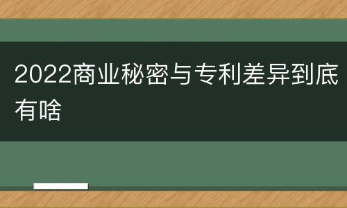 2022商业秘密与专利差异到底有啥