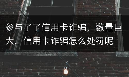 参与了了信用卡诈骗，数量巨大，信用卡诈骗怎么处罚呢