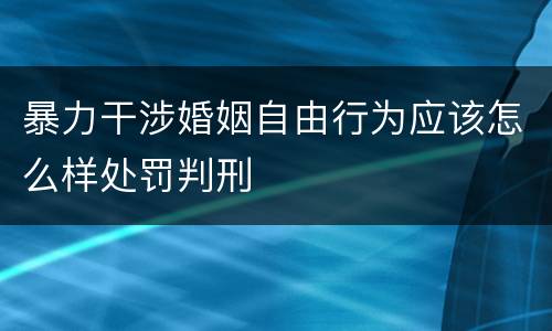 暴力干涉婚姻自由行为应该怎么样处罚判刑